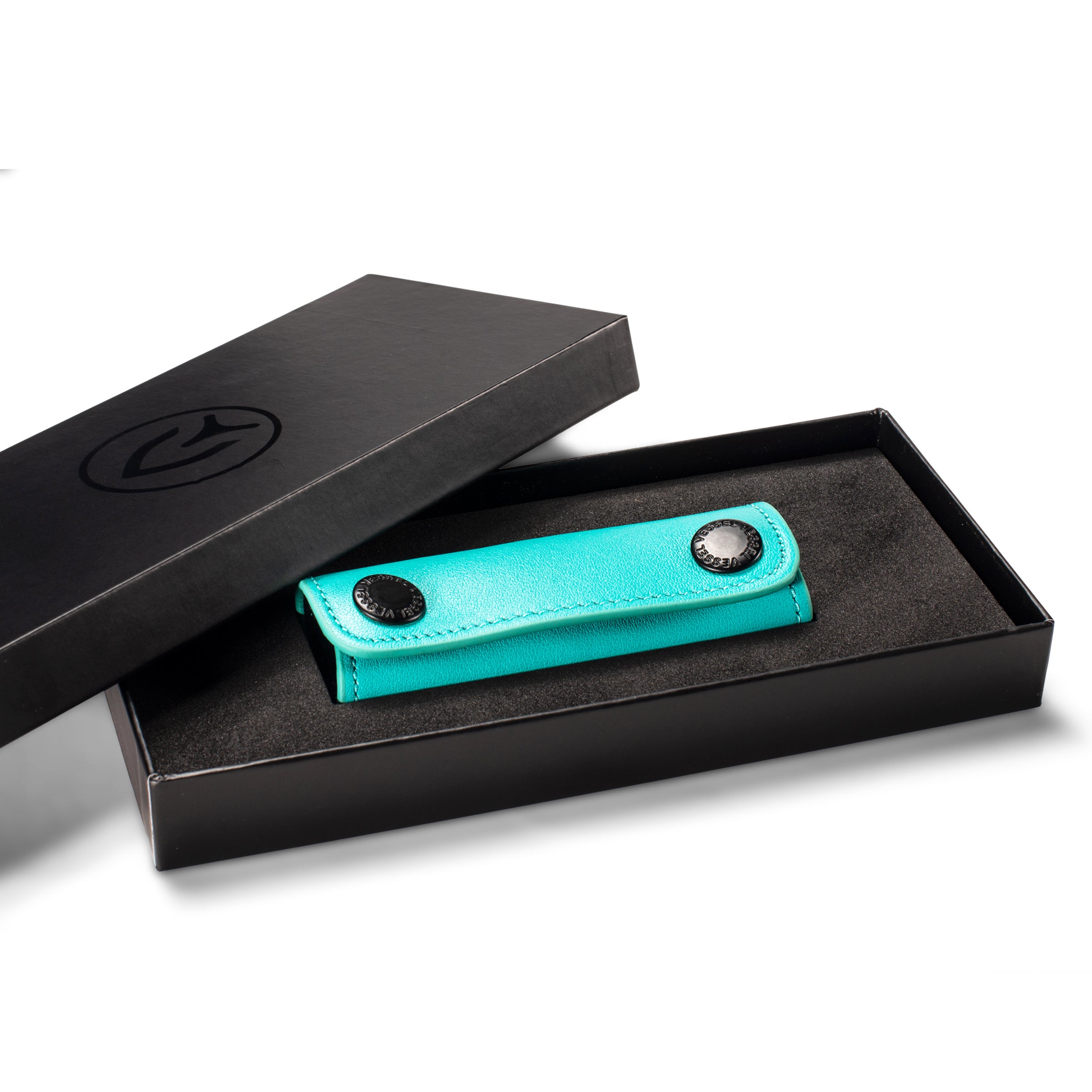 Genuine Leather Handle Wrap Teal