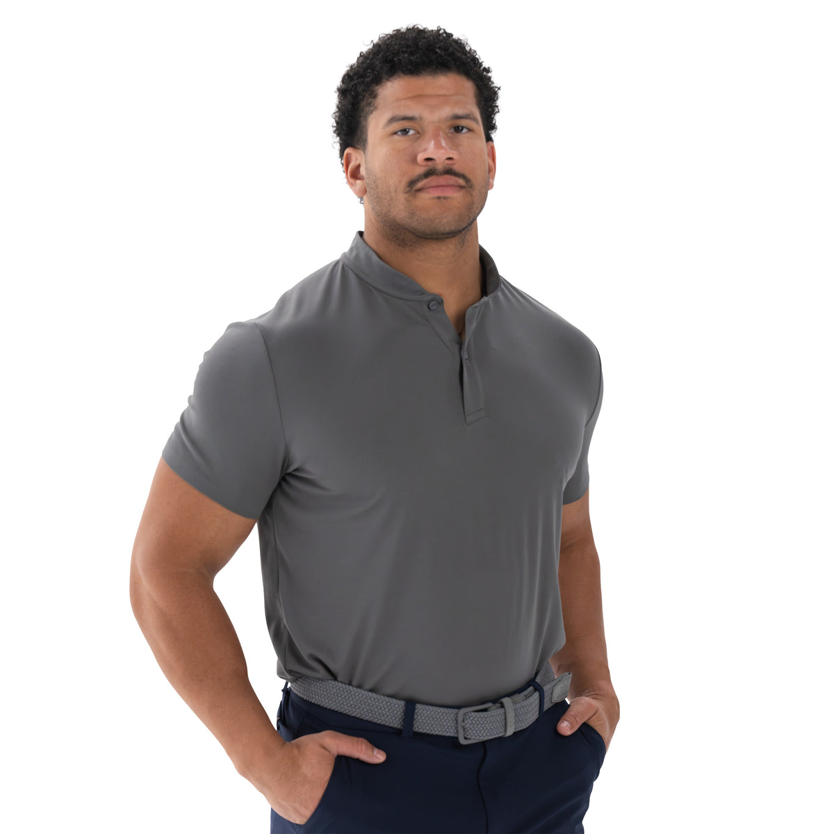 Performance Blade Collar Polo Charcoal Grey