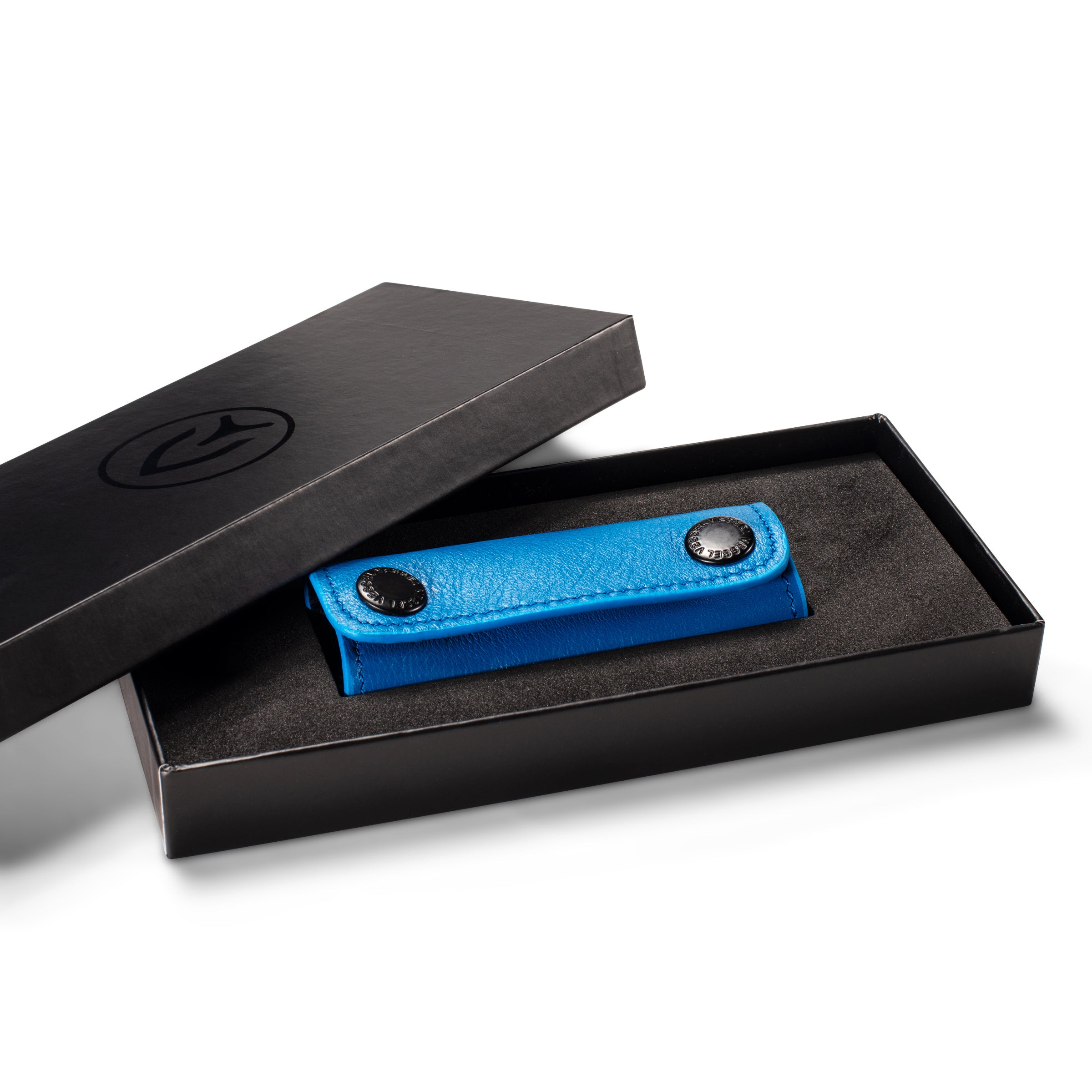 Genuine Leather Handle Wrap Blue