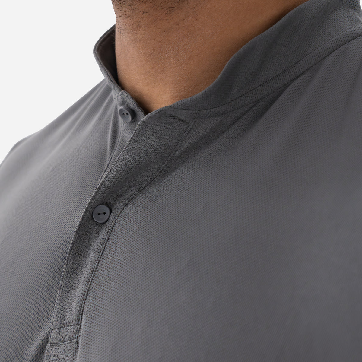 Performance Blade Collar Polo Charcoal Grey