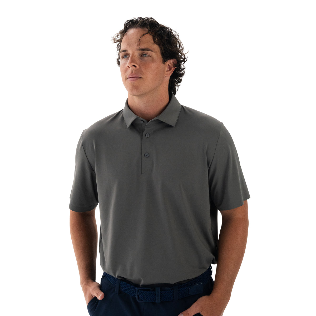 Performance Tech Polo Charcoal Grey